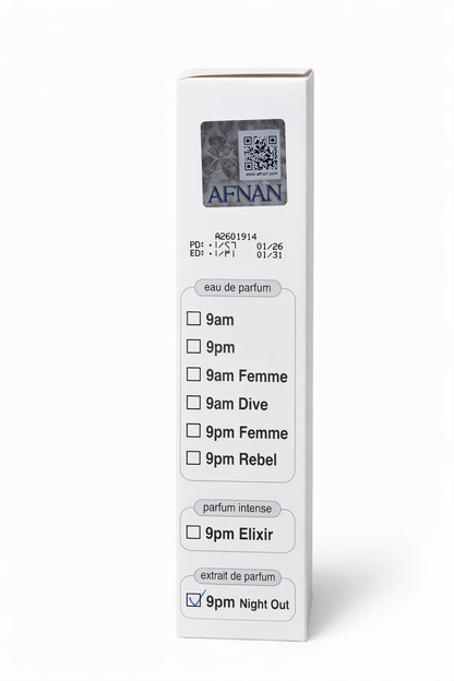 9 PM Night Out Extrait 9pm 100ml – Afnan Unisex Perfume Afnan TESTER 100ml